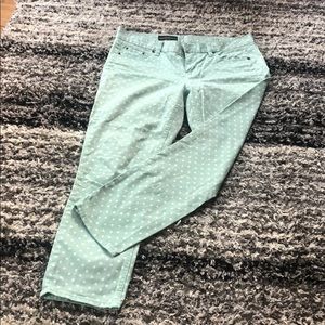 J.Crew Mint polka dot crop jeans